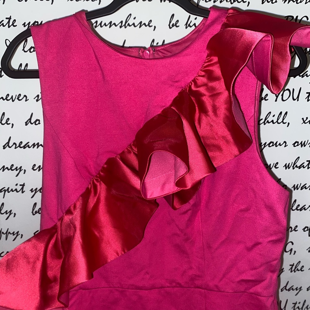 HUTCH SLEEVELESS RUFFLE SHEATH MINI DRESS - Picture 6 of 10
